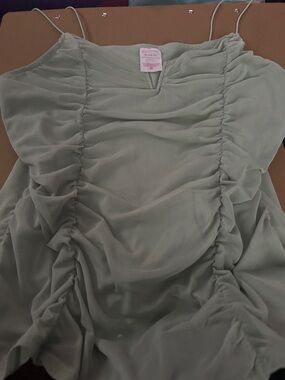 NOBO Sage Green Ruched Spaghetti Strap Tank Top